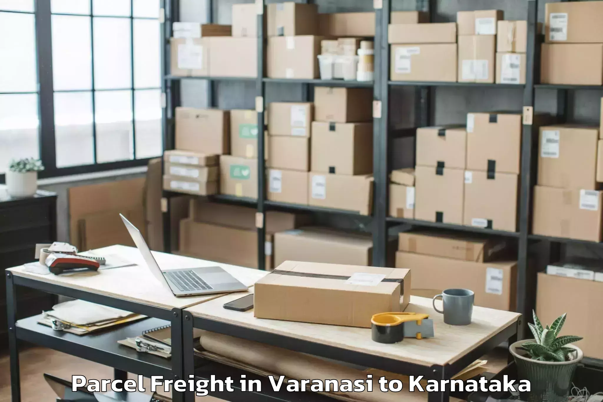 Reliable Varanasi to Karnataka Janapada Vishwavidya Parcel Freight